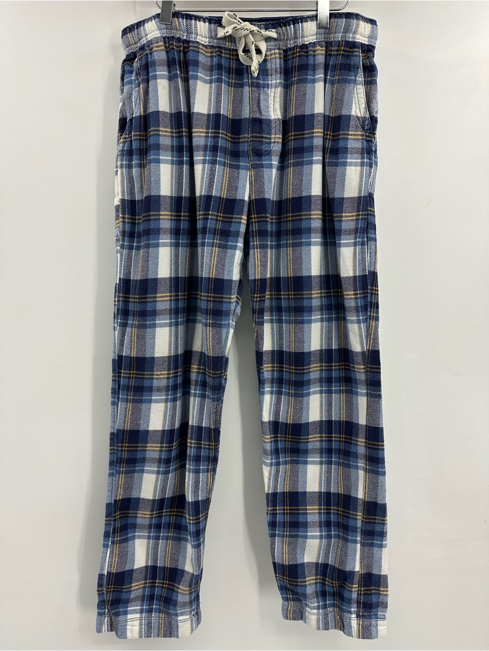 Fat Face Blue and White Plaid Lounge Pants